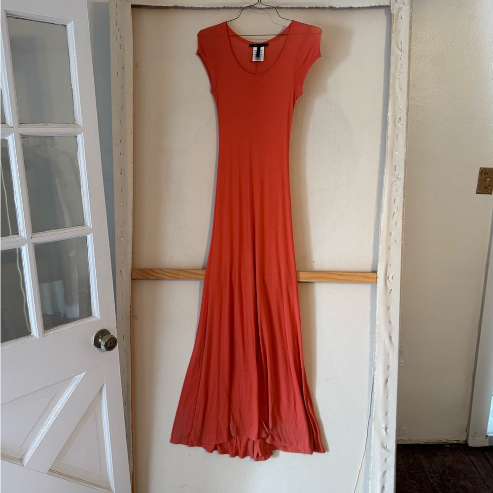 BCBGMaxAzria Coral Cap-Sleeve Maxi Dress